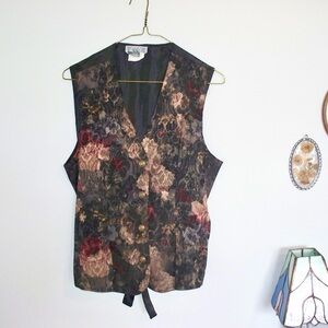 vintage floral tapestry vest